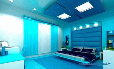Плава боја у унутрашњости спаваће собе - 50 примјера и правила дизајна