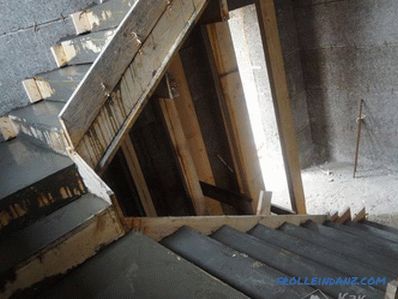 Монолитно степениште ради сами - армирано бетонско степениште (+ фотографије)